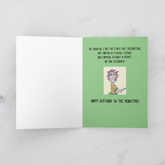 Organic Fish Dinner Birthday Card カード (内部)