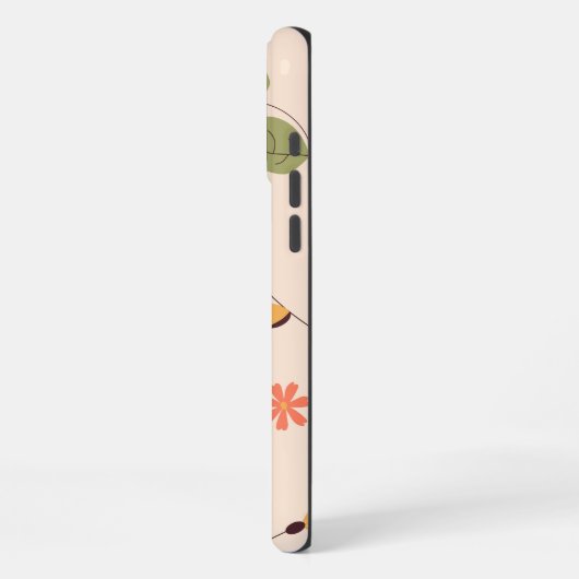 Organic Floral Background iPhoneケース (左側面)