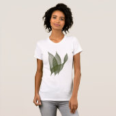 Organic Flow – Minimalist Leaf Line Art Tシャツ (正面フル)
