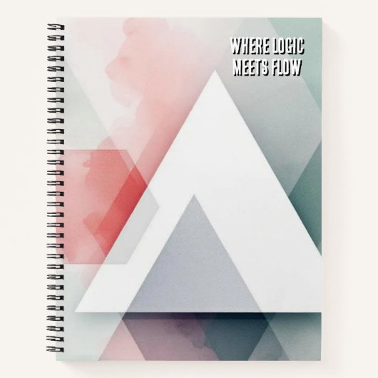 Organic Geometry Fusion | Watercolour & Geometric ノートブック (正面)