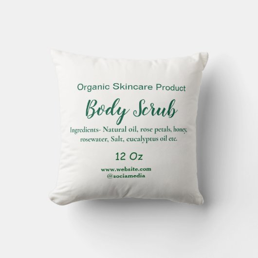 Organic green nature body scrub butter add name in クッション (正面)