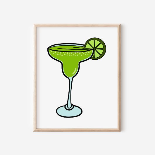 Organic Hand-Drawn Margarita Art ポスター