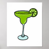 Organic Hand-Drawn Margarita Art ポスター (正面)