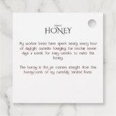 Organic honey bee queen  フェイバータグ (裏面)