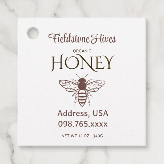 Organic honey bee queen  フェイバータグ (正面)