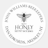 Organic honey bee queen  ラウンドシール (正面)