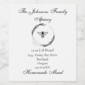 Organic honey bee queen ワインラベル (シングルラベル)