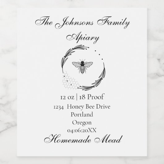 Organic honey bee queen  ワインラベル (シングルラベル)