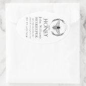 Organic honey bee queen 楕円形シール (バッグ)