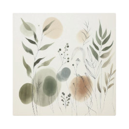 Organic Japandi Botanical Flow for Modern Walls メタルプリント