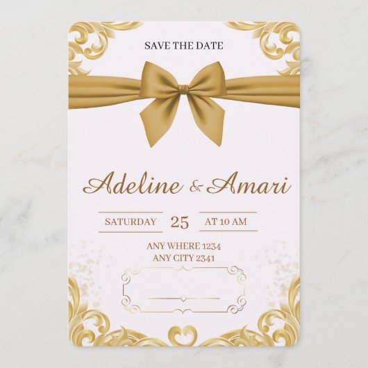 Organic Modern Save the Date Card セーブザデート (正面)