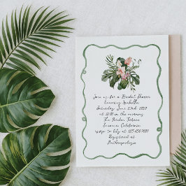 Organic Modern Tropical Bridal Shower Invitation 招待状