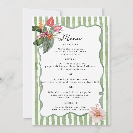 Organic Modern Tropical Menu Card 招待状 (正面)