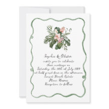 Organic Modern Tropical Wedding Invitation