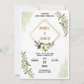 Organic Modern Wedding Invitation Suite, Elegant  招待状 (正面)