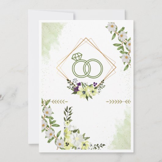 Organic Modern Wedding Invitation Suite, Elegant 招待状 (裏面)