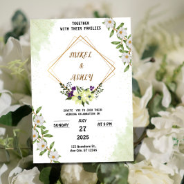 Organic Modern Wedding Invitation Suite, Elegant  招待状