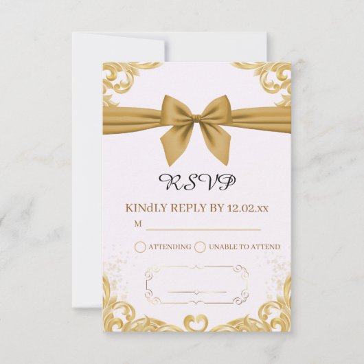 Organic Modern Wedding RSVP Card  (正面)