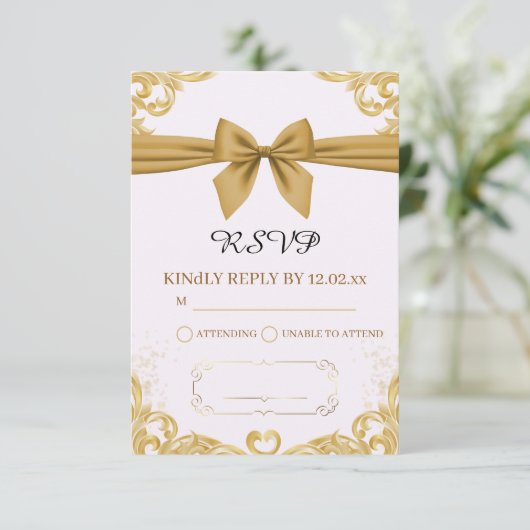 Organic Modern Wedding RSVP Card (スタンド正面)