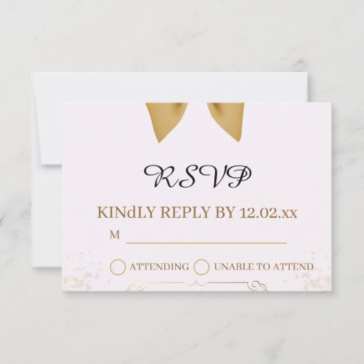 Organic Modern Wedding RSVP Card  (正面)