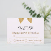 Organic Modern Wedding RSVP Card  (スタンド正面)
