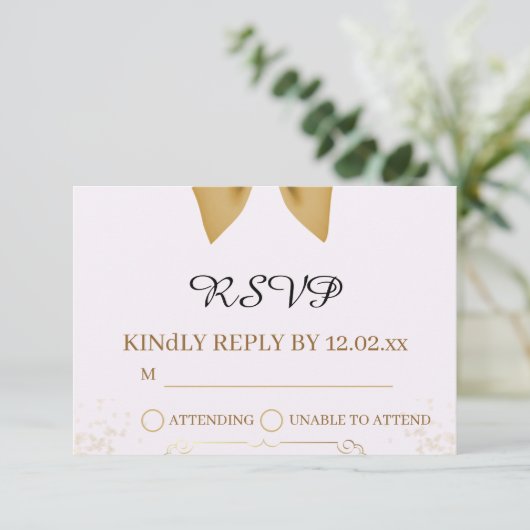 Organic Modern Wedding RSVP Card (スタンド正面)