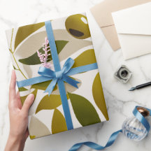 Organic Nature Green Olive Beige Abstract Pattern