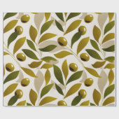 Organic Nature Green Olive Beige Abstract Pattern ラッピングペーパー (フラット)