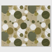 Organic Nature Green Olive Beige Abstract Pattern ラッピングペーパー (フラット)