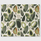 Organic Nature Green Olive Beige Abstract Pattern ラッピングペーパー (フラット)