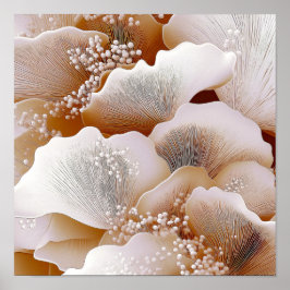Organic Petal Drift – Soft Neutral Abstract Art #2 ポスター