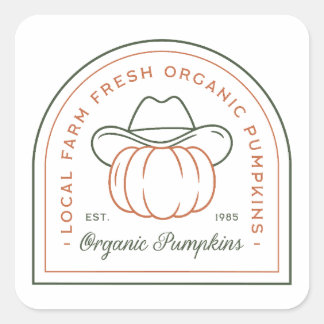  Organic pumpkin local country farm fresh スクエアシール