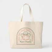  Organic pumpkin local farm country fall season ラージトートバッグ (正面)