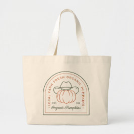  Organic pumpkin local farm country fall season ラージトートバッグ