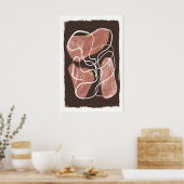 Organic Shape Wall Art, Earth Tone Abstract ポスター (キッチン)