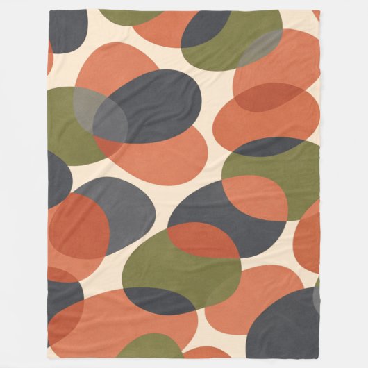 Organic Shape, Warm Minimal Abstract Pattern  フリースブランケット (正面)