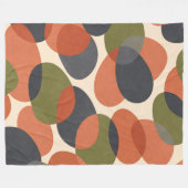 Organic Shape, Warm Minimal Abstract Pattern  フリースブランケット (正面(横))