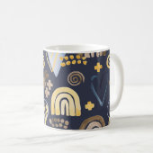 Organic shapes naive pattern with rainbow, heart. コーヒーマグカップ (正面右)