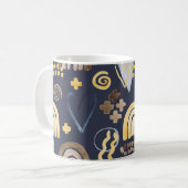 Organic shapes naive pattern with rainbow, heart. コーヒーマグカップ (正面左)