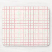 Organic Wobbly Check Grid Pattern Ballet Pink マウスパッド (正面)