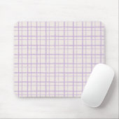 Organic Wobbly Check Grid Pattern Dusty Lilac マウスパッド (マウス)