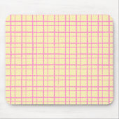Organic Wobbly Check Grid Pattern Sunshine Yellow マウスパッド (正面)