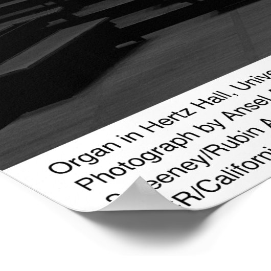Organin Hertz Hall, UC Berkeley, 1966 ポスター (角)