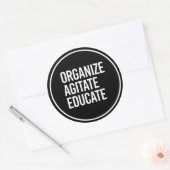 ORGANIZE AGITATE EDUCATE - – 白 –  ラウンドシール (封筒)