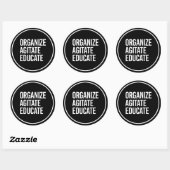 ORGANIZE AGITATE EDUCATE - – 白 –  ラウンドシール (シート)