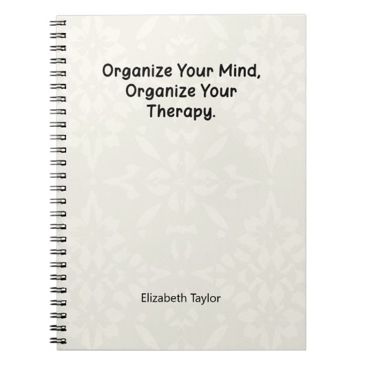 Organize Your Mind, Organize Your Therapy ノートブック (正面)