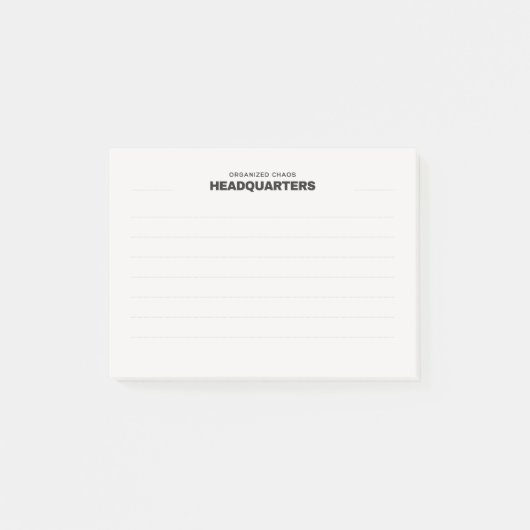 Organized Chaos Headquarters | 面白いオフィスユーモア ポストイット (正面)
