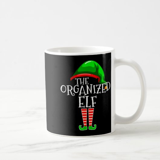Organized Elf Group Matching Family Christmas  コーヒーマグカップ (右)