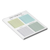 Organized Things to Do Blue Olive Gray ノートパッド (アングル)