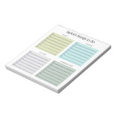 Organized Things to Do Blue Olive Gray ノートパッド (回転)